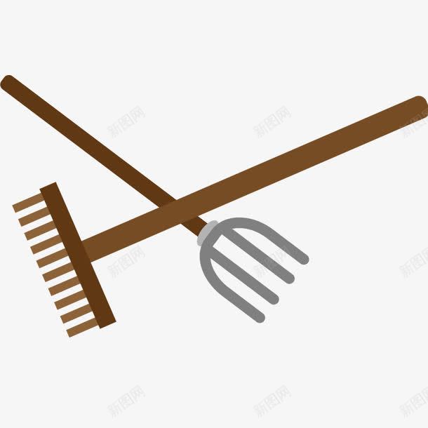 艺术工具叉子png免抠素材_新图网 https://ixintu.com 叉子 工具 插画 耕地 耙子