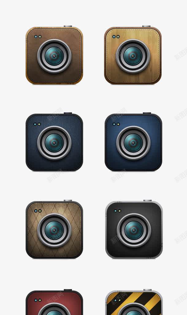 照相图标png_新图网 https://ixintu.com 图标 拍照 木质 牛仔 相机