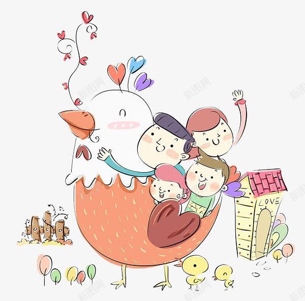 孩子在母鸡上玩耍png免抠素材_新图网 https://ixintu.com 孩子 小鸡 母鸡 玩耍