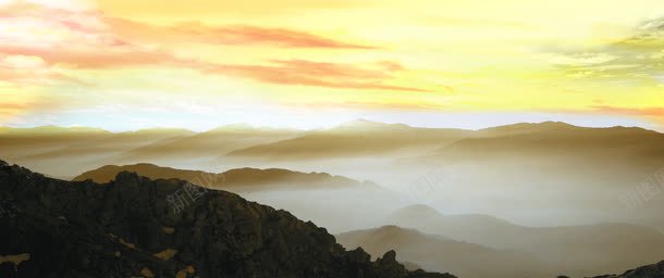 唯美日出美景山中png免抠素材_新图网 https://ixintu.com 日出 景山