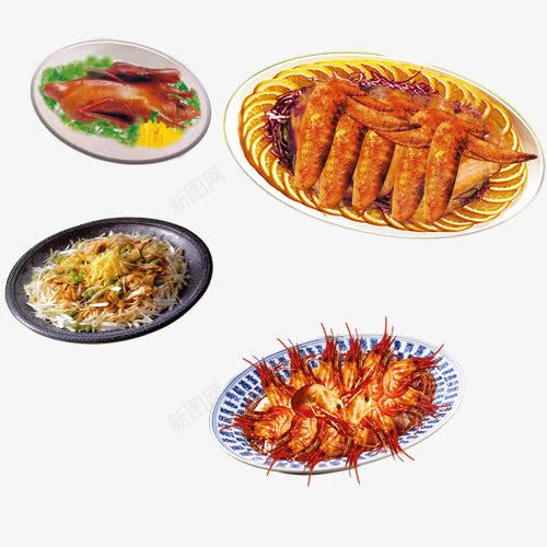 烧烤美食psd免抠素材_新图网 https://ixintu.com PSD免扣素材 烤翅 烤虾 烤鸭 美食街
