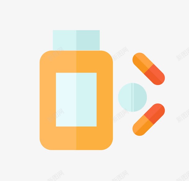 卡通扁平化药瓶胶囊png免抠素材_新图网 https://ixintu.com 卡通药瓶 扁平化药瓶 矢量药瓶 胶囊