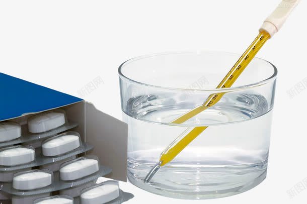 白开水药丸png免抠素材_新图网 https://ixintu.com 水杯 温度计 玻璃 白开水 药丸 饮用水