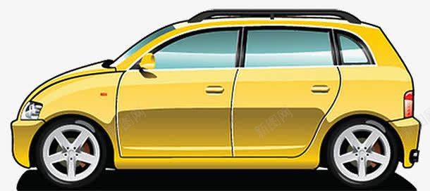 黄色手绘小汽车png免抠素材_新图网 https://ixintu.com 交通工具 出租车 小汽车 黄色汽车