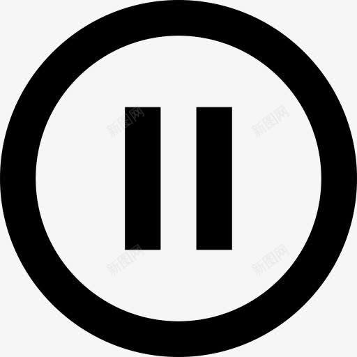 圈概述暂停音频和视频图标png_新图网 https://ixintu.com Circle outline pause 圈 暂停 概述