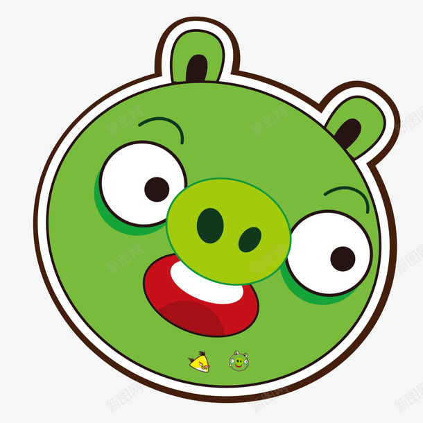 卡通手绘惊讶猪头矢量图eps免抠素材_新图网 https://ixintu.com 免扣PNG 卡通 惊讶 手绘矢量 猪头 绿色 表情 矢量图