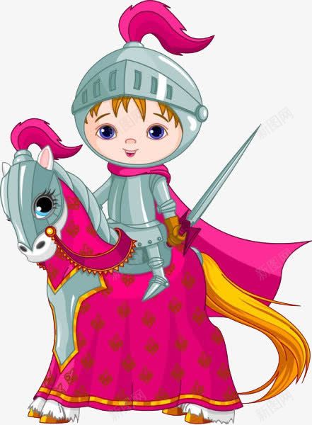 骑在马上的骑士png免抠素材_新图网 https://ixintu.com 免抠 卡通 小马 骑士