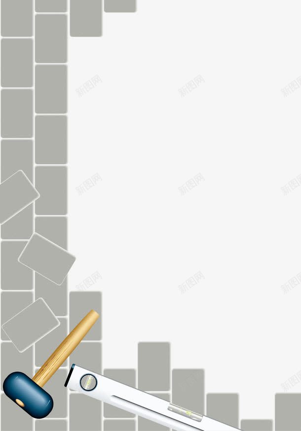 敲墙的锤子矢量图eps免抠素材_新图网 https://ixintu.com 墙 掉落的砖 锤子 矢量图