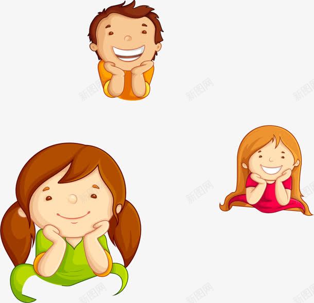 卡通小男孩小女孩png免抠素材_新图网 https://ixintu.com 卡通 女孩 男孩