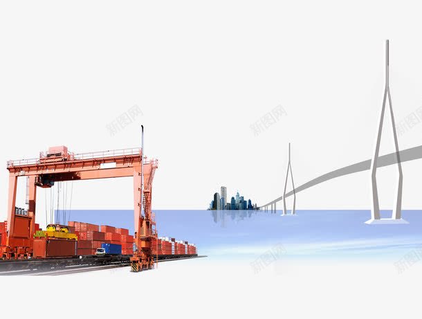 跨海大桥宽阔施工png免抠素材_新图网 https://ixintu.com 施工 源文件 美丽 跨海大桥