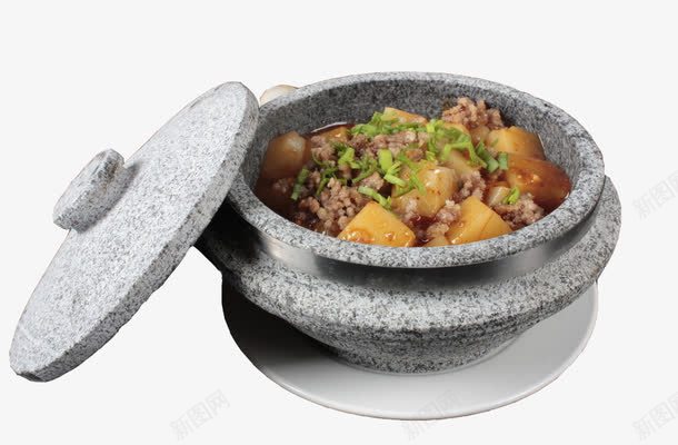 石锅米豆腐png免抠素材_新图网 https://ixintu.com 产品实物石锅米豆腐美食