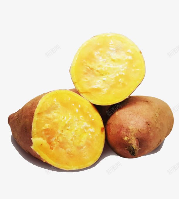 切开的红薯png免抠素材_新图网 https://ixintu.com 农作物 切开的 红薯 食物 黄色的