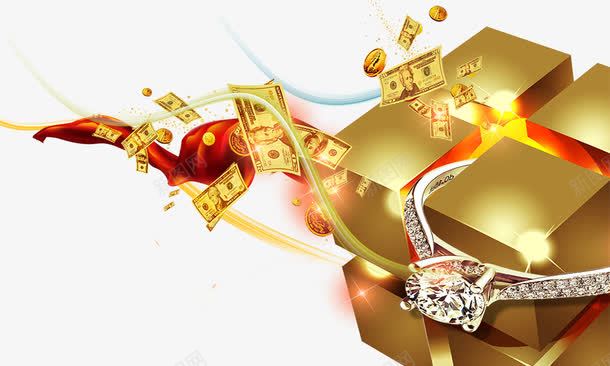 金色魔方财富元素psd免抠素材_新图网 https://ixintu.com 财富元素 金色魔方