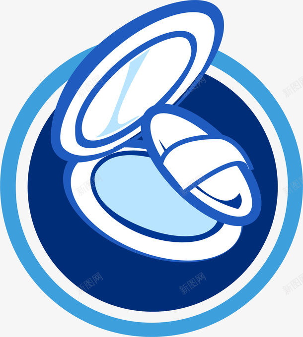 蓝色网页粉饼化妆品icon矢量图图标ai_新图网 https://ixintu.com icon 化妆品icon 化妆品图标 粉饼 网页图标 蓝色粉饼图标 矢量图