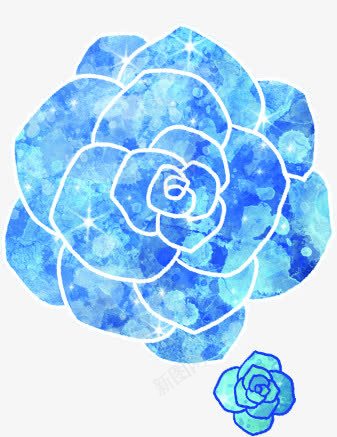 创意合成蓝色光效花朵png免抠素材_新图网 https://ixintu.com 创意 合成 花朵 蓝色