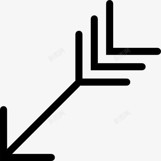 对角印度箭头图标png_新图网 https://ixintu.com 向下箭头 射箭 左箭头 武器 箭头方向