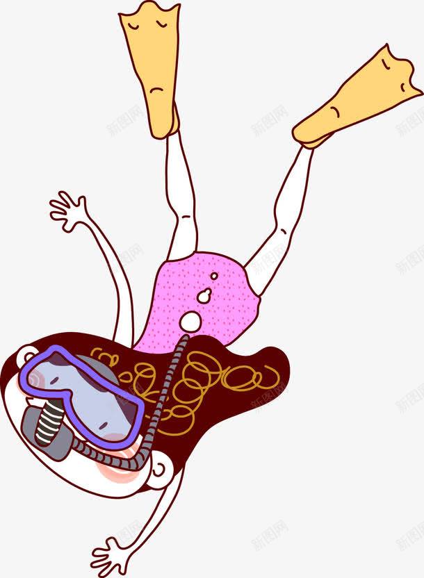 潜水女孩png免抠素材_新图网 https://ixintu.com 卡通 女孩 潜水女孩