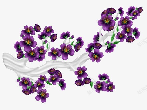 一丛小紫花png免抠素材_新图网 https://ixintu.com 卡通 可爱 手绘 紫色