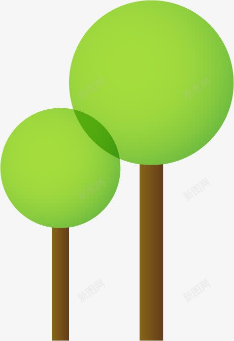 卡通小树png免抠素材_新图网 https://ixintu.com 卡通 小树 绿色