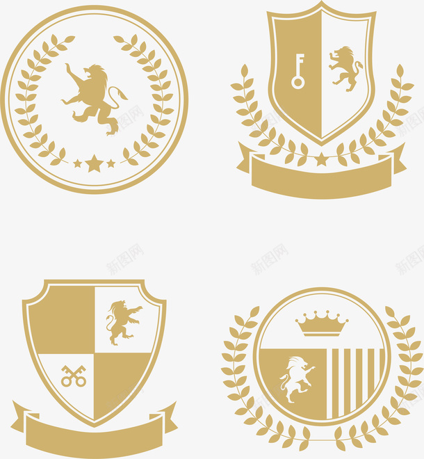 金色贵族logo矢量图图标ai_新图网 https://ixintu.com logo 创意 精美 贵族 贵族logo 金色logo 矢量图