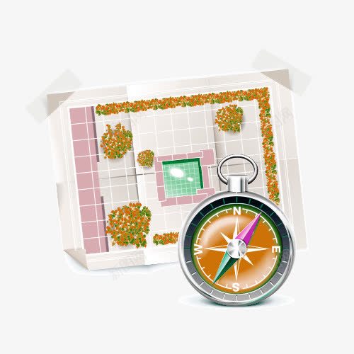 地图和指南针png免抠素材_新图网 https://ixintu.com 免抠 方向 精品 素材 美图