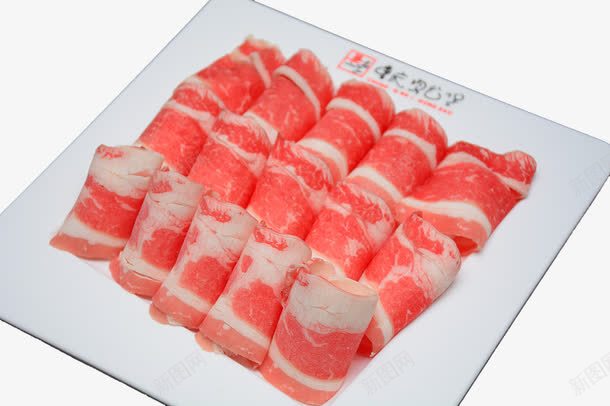 盘子里的羊肉片png免抠素材_新图网 https://ixintu.com 火锅 烧烤 生羊肉 羊肉片 肉卷