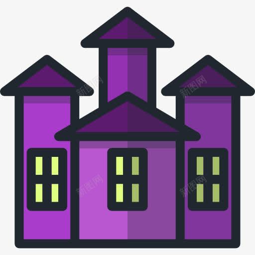 闹鬼的房子图标png_新图网 https://ixintu.com 万圣节的乐趣 可怕的鬼屋 游乐园