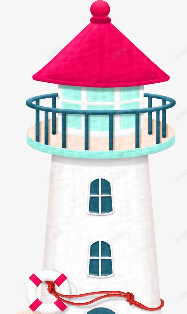 红色简约灯塔装饰图案png免抠素材_新图网 https://ixintu.com 免抠PNG 灯塔 简约 红色 装饰图案