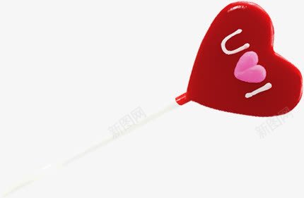 心形红色棒棒糖png免抠素材_新图网 https://ixintu.com 心形 棒棒糖 红色