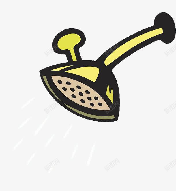 卡通花洒png免抠素材_新图网 https://ixintu.com 卡通 淋浴 淋浴花洒 花洒 黄色