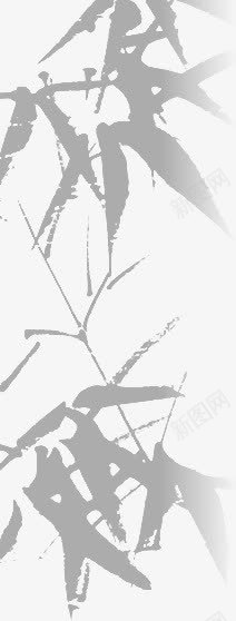 黑色水墨竹叶古典png免抠素材_新图网 https://ixintu.com 古典 水墨 竹叶 黑色