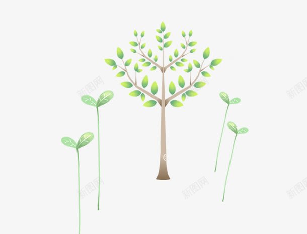 手绘小树png免抠素材_新图网 https://ixintu.com 卡通 小树 手绘