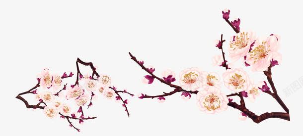 手绘桃花树png免抠素材_新图网 https://ixintu.com 树木 桃花 桃花树
