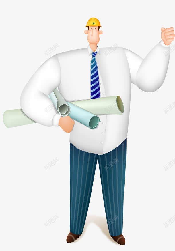 卡通强壮工程师png免抠素材_新图网 https://ixintu.com PNG 卡通 图纸 工程师 强壮
