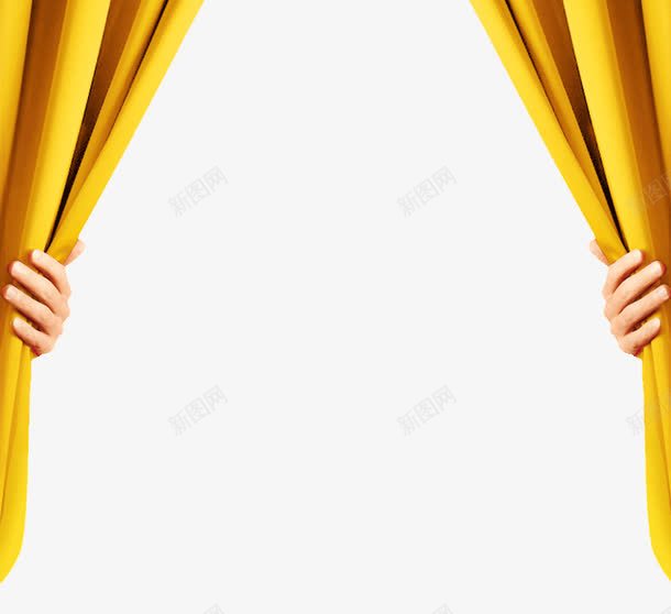 帷幕psd免抠素材_新图网 https://ixintu.com 帷幕 手扒帷幕 黄色帷幕