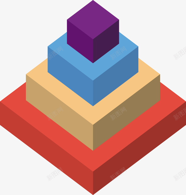 彩色立体图形矢量图eps免抠素材_新图网 https://ixintu.com 彩色 彩色阶梯 立体 立体阶梯 锥型阶梯 阶梯 矢量图