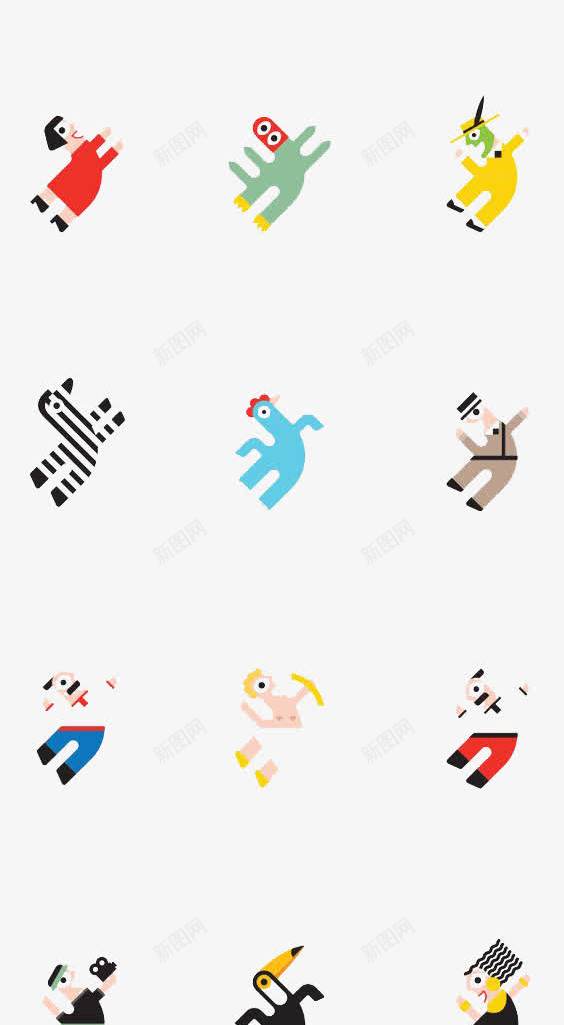 小人图标png免抠素材_新图网 https://ixintu.com 怪力小人 扁平化 黑色