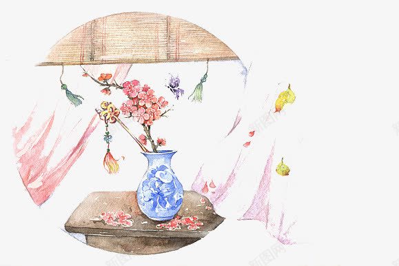 水彩花瓶png免抠素材_新图网 https://ixintu.com 卡通 手绘 水彩 花瓶 装饰