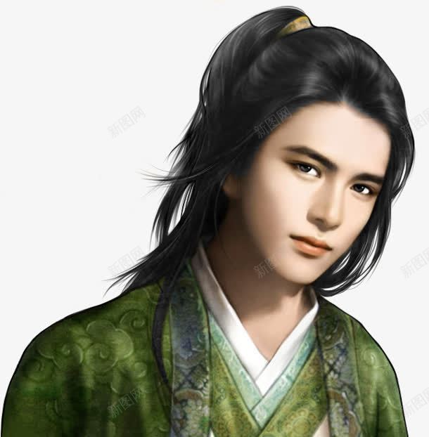 绿衣古风男子png免抠素材_新图网 https://ixintu.com 古风 男子 绿衣