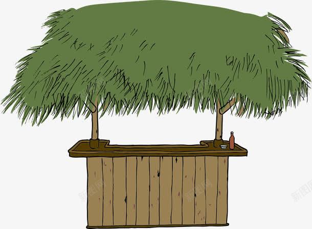 绿色的茅草屋png免抠素材_新图网 https://ixintu.com 休息 凉亭 绿色 茅草屋