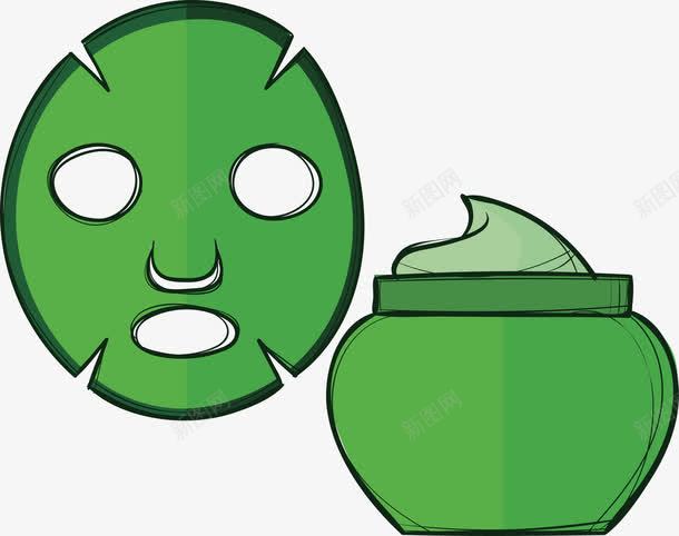 纯天然芦荟面膜png免抠素材_新图网 https://ixintu.com 矢量素材 绿色 芦荟面膜 面膜纸