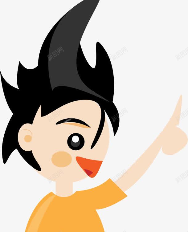 黑色头发的可爱调皮男孩png免抠素材_新图网 https://ixintu.com 头发 男孩 调皮 黑色