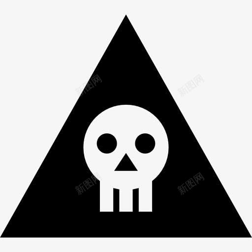 死亡的标志图标png_新图网 https://ixintu.com 三角 几何 地图和国旗 头骨 毒药 警告