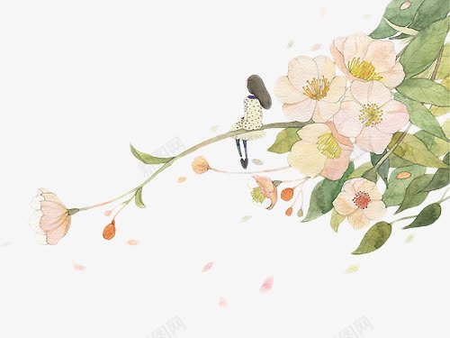 水墨风格创意花卉合成png免抠素材_新图网 https://ixintu.com 创意 合成 水墨 花卉 风格