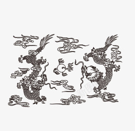 龙图案png免抠素材_新图网 https://ixintu.com 中国传统 黑色 龙图案