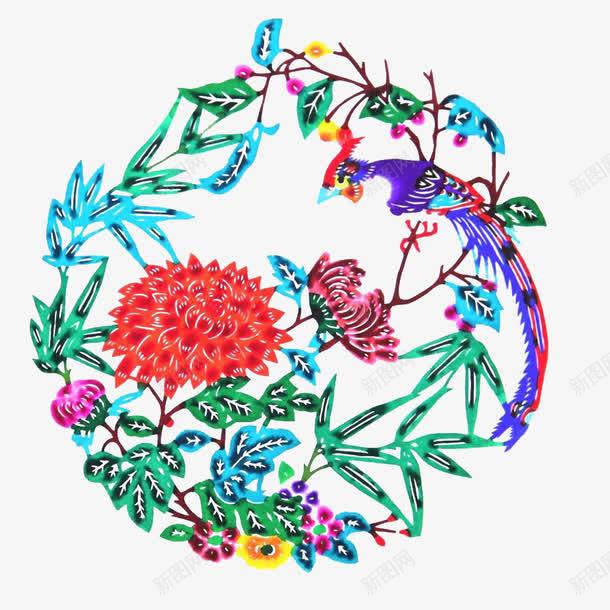 剪纸画png免抠素材_新图网 https://ixintu.com 中国风 剪纸画 彩色 装饰