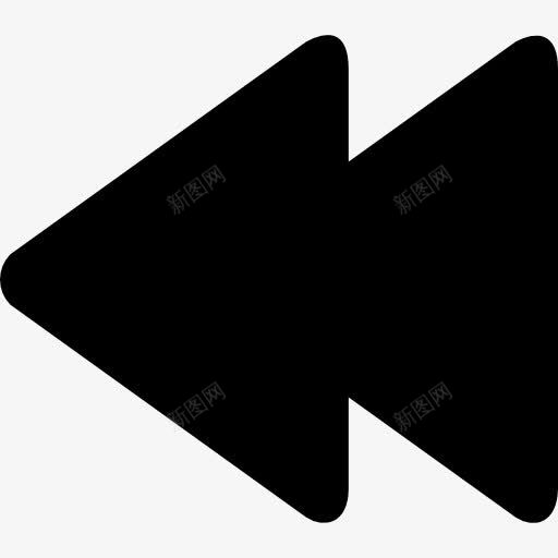 倒带多媒体按钮符号两黑箭图标png_新图网 https://ixintu.com 两 倒带 多媒体键 大杯固体 控件 箭 象征 黑
