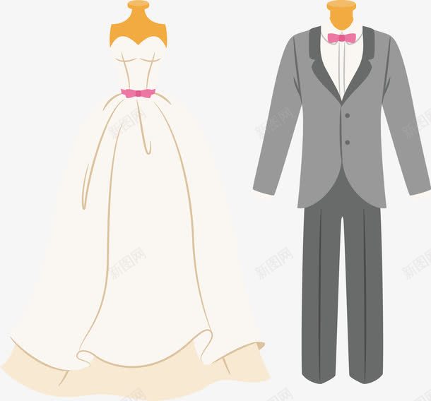 浪漫婚纱礼服png免抠素材_新图网 https://ixintu.com 婚纱 新婚套装 浪漫 矢量素材 西服