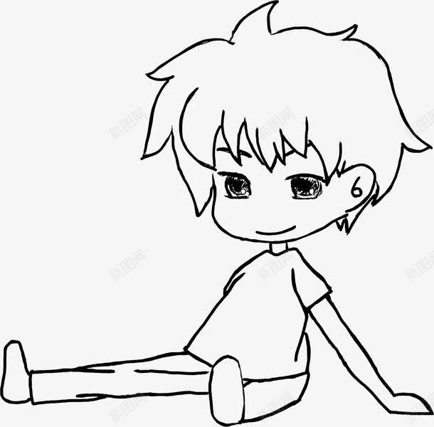 手绘男孩Q版人物png免抠素材_新图网 https://ixintu.com 人物 男孩