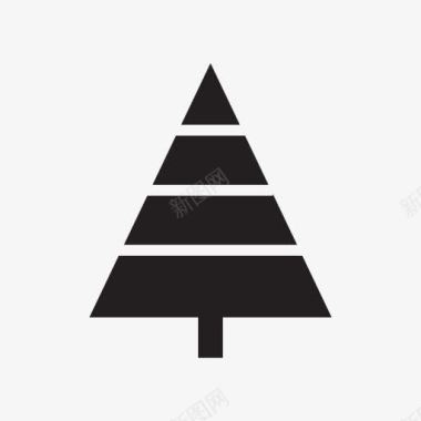 黑色三角形树木图标图标
